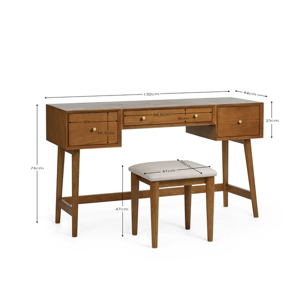 Lowry Dressing Table And Stool Set - Living with Luxury