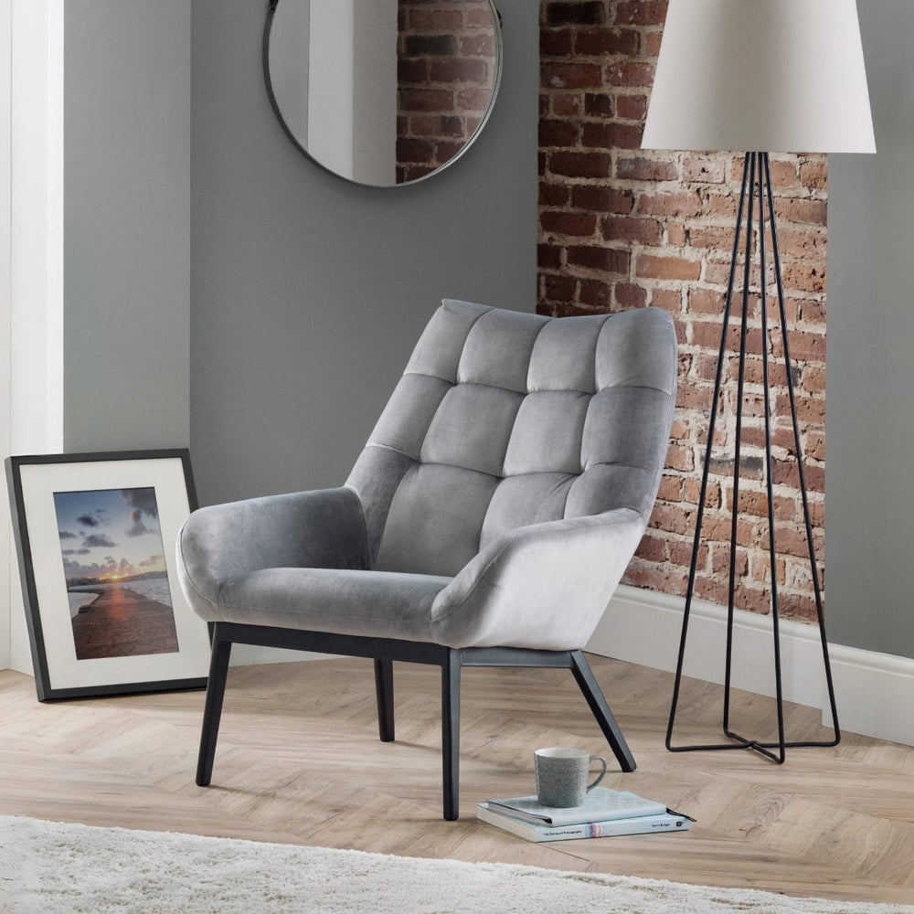 LUCERNE VELVET CHAIR - GREY - Living with Luxury