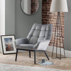 LUCERNE VELVET CHAIR - GREY - Living with Luxury
