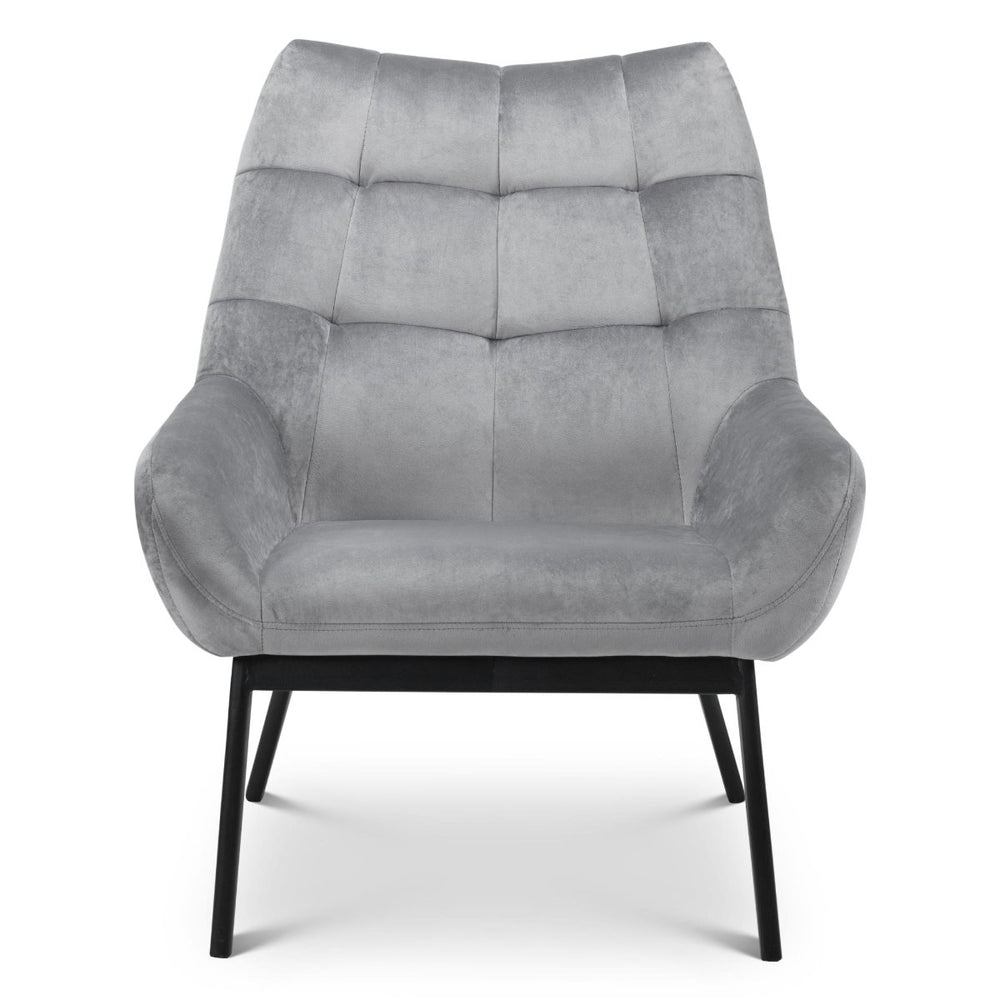 LUCERNE VELVET CHAIR - GREY - Living with Luxury