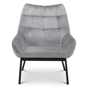 LUCERNE VELVET CHAIR - GREY - Living with Luxury