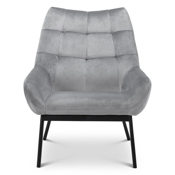 LUCERNE VELVET CHAIR - GREY - Living with Luxury