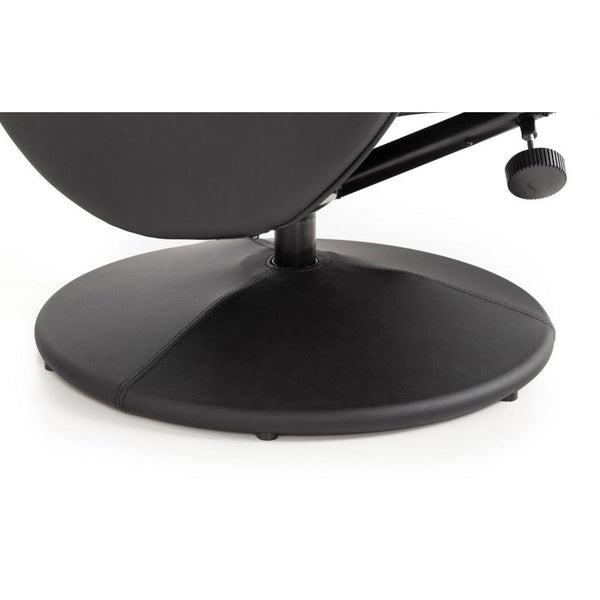 LUGANO RECLINER & STOOL WITH COVERED BASE - BLACK - Living with Luxury