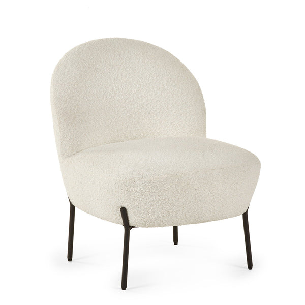 LULU BOUCLE ACCENT CHAIR - IVORY - Living with Luxury