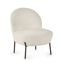 LULU BOUCLE ACCENT CHAIR - IVORY - Living with Luxury