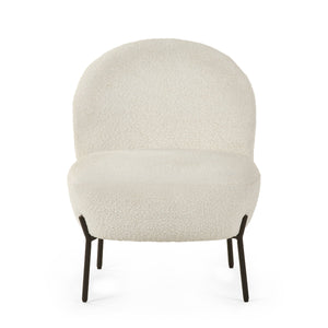 LULU BOUCLE ACCENT CHAIR - IVORY - Living with Luxury