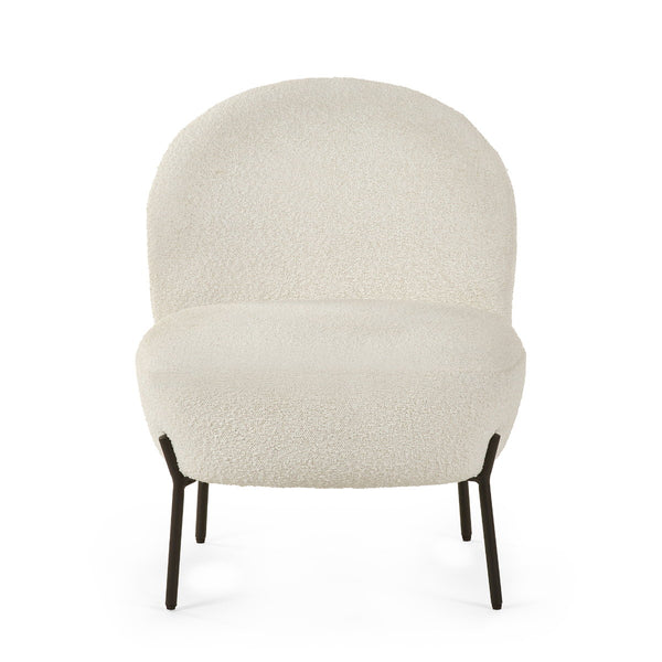 LULU BOUCLE ACCENT CHAIR - IVORY - Living with Luxury