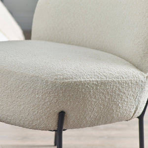 LULU BOUCLE ACCENT CHAIR - IVORY - Living with Luxury