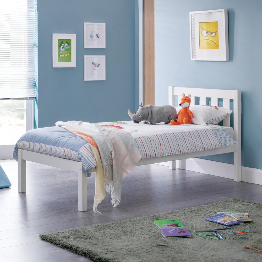 Luna 90cm Single Bed - Surf White - Living with Luxury