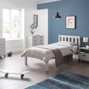 Luna 135cm Double Bed - Surf White - Living with Luxury