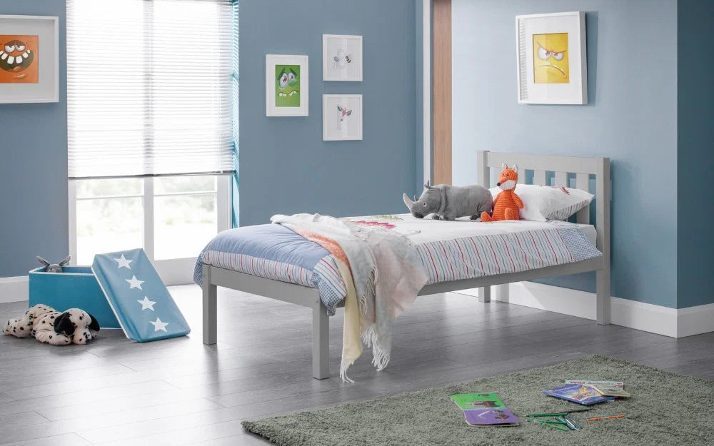 Luna 90cm Single Bed - Dove Grey - Living with Luxury
