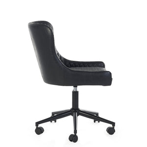 LUXE OFFICE CHAIR IN BLACK FAUX LEATHER - Living with Luxury