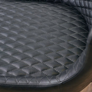 LUXE OFFICE CHAIR IN BLACK FAUX LEATHER - Living with Luxury