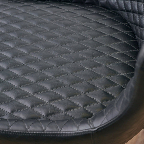 LUXE OFFICE CHAIR IN BLACK FAUX LEATHER - Living with Luxury