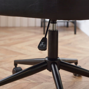 LUXE OFFICE CHAIR IN BLACK FAUX LEATHER - Living with Luxury