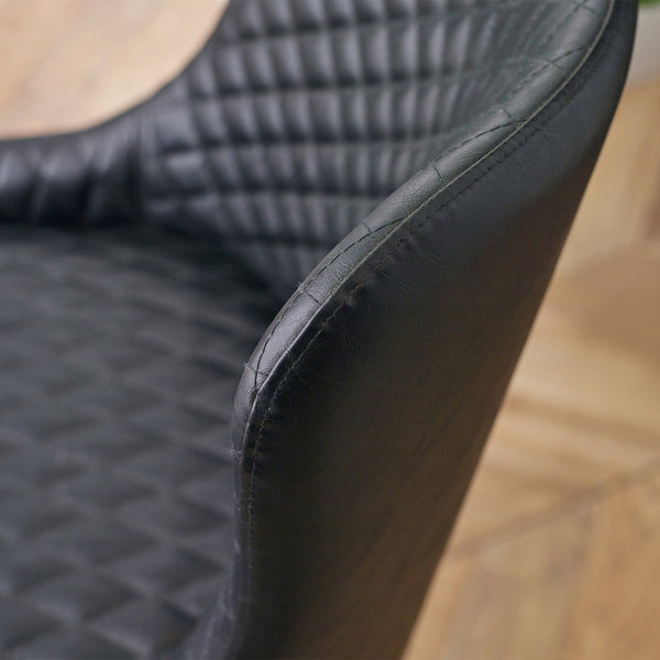 LUXE OFFICE CHAIR IN BLACK FAUX LEATHER - Living with Luxury
