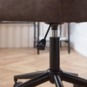 LUXE OFFICE CHAIR IN BROWN FAUX LEATHER - Living with Luxury