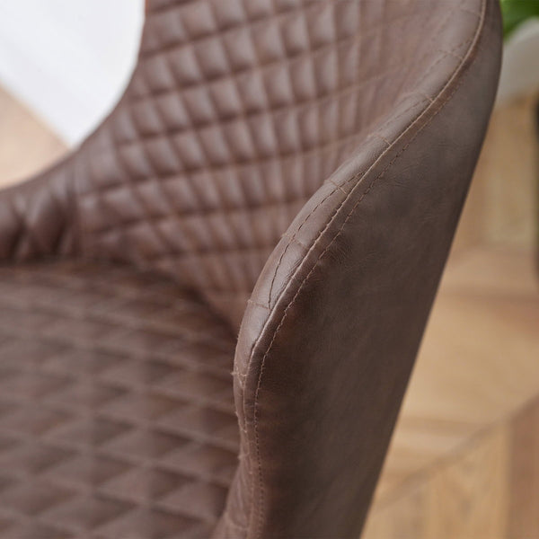 LUXE OFFICE CHAIR IN BROWN FAUX LEATHER - Living with Luxury