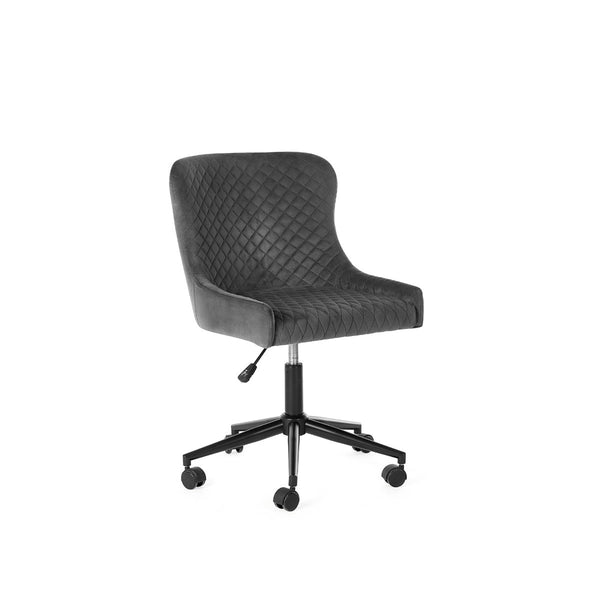 LUXE OFFICE CHAIR IN GREY VELVET - Living with Luxury