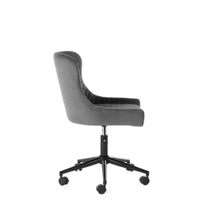 LUXE OFFICE CHAIR IN GREY VELVET - Living with Luxury