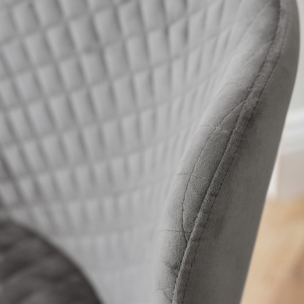 LUXE OFFICE CHAIR IN GREY VELVET - Living with Luxury