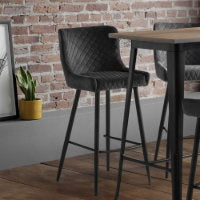 LUXE VELVET BAR STOOL - GREY - Living with Luxury