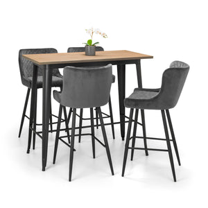 LUXE VELVET BAR STOOL - GREY - Living with Luxury