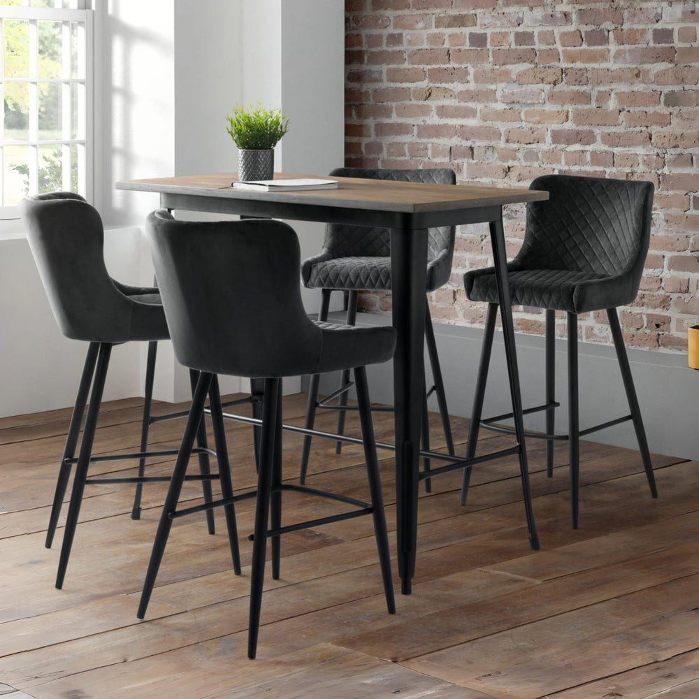 LUXE VELVET BAR STOOL - GREY - Living with Luxury
