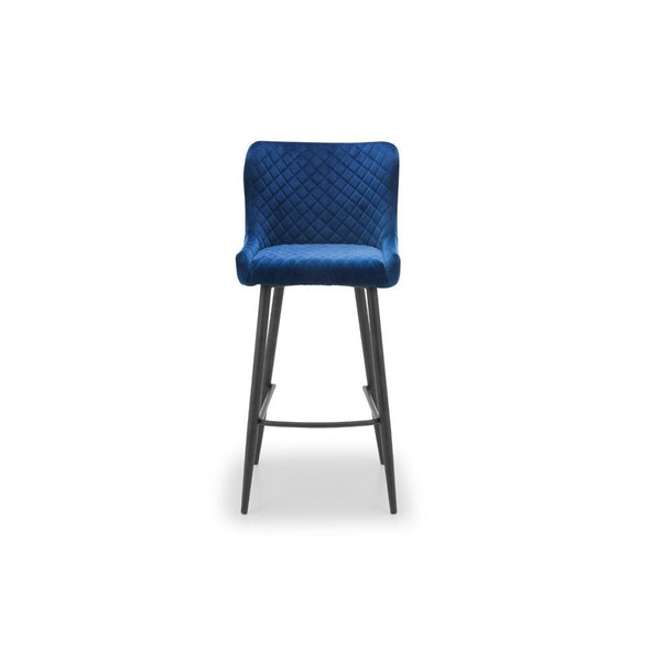 LUXE VELVET BAR STOOL - BLUE - Living with Luxury