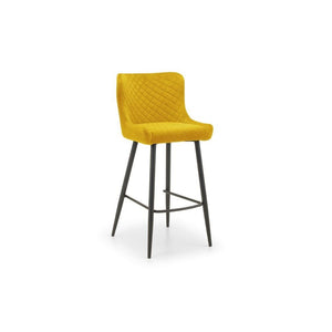 Luxe Velvet Bar Stool - Mustard - Living with Luxury