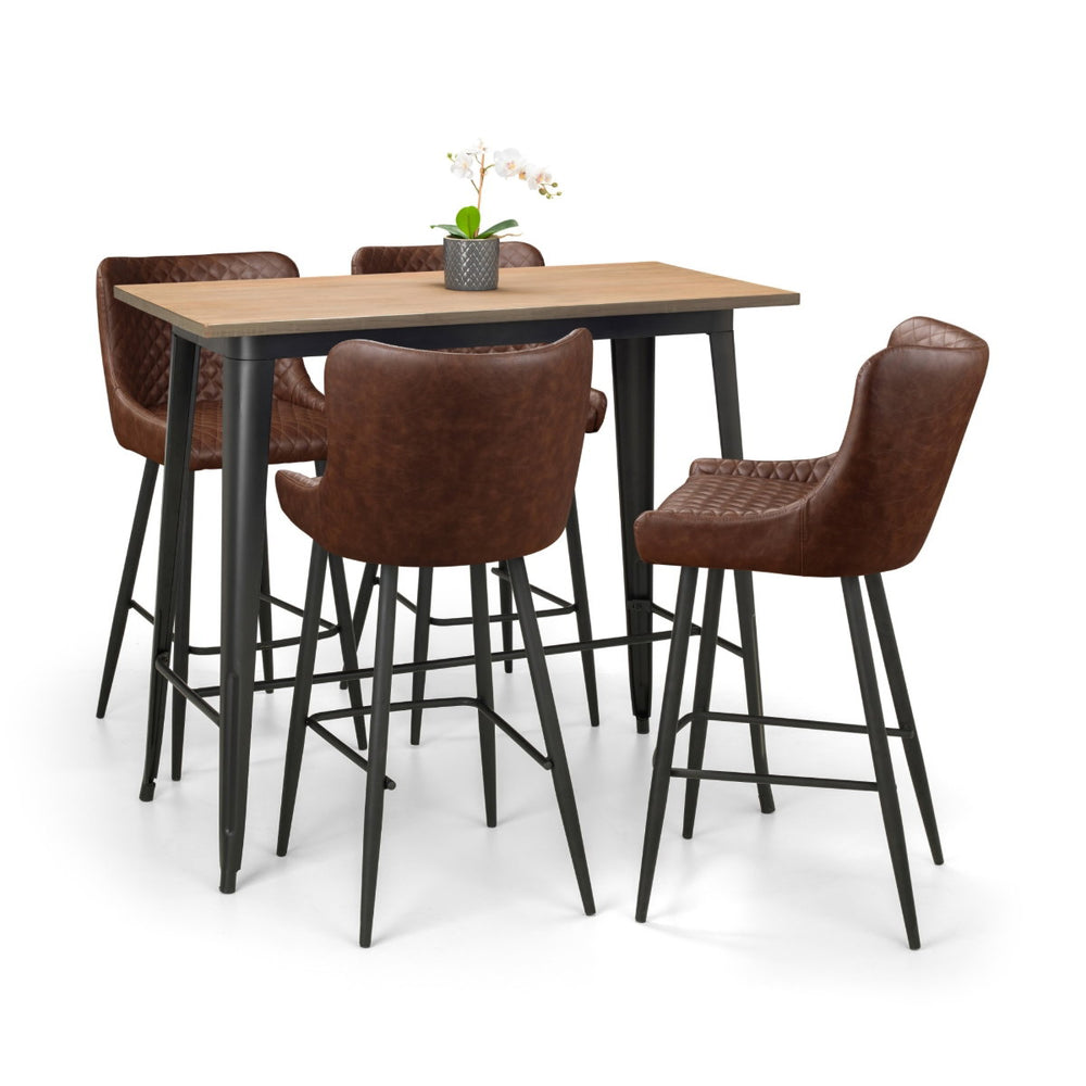 LUXE FAUX LEATHER BAR STOOL - BROWN - Living with Luxury