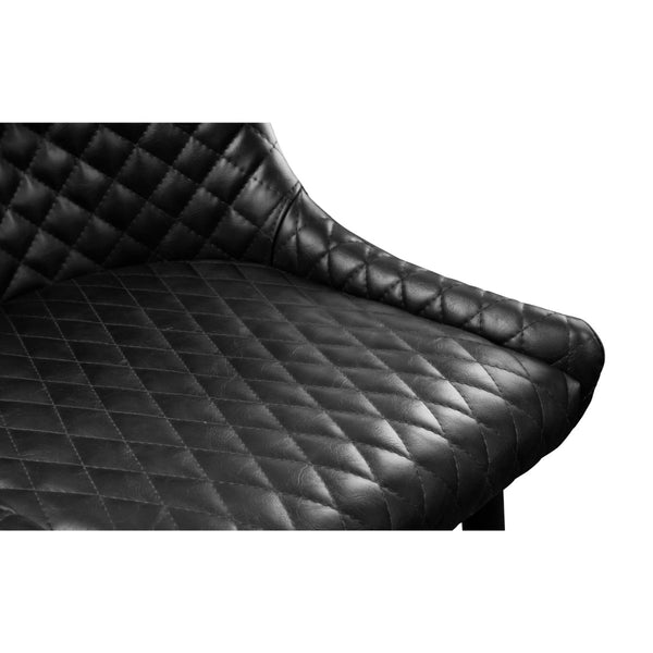 LUXE FAUX LEATHER BAR STOOL - BLACK - Living with Luxury