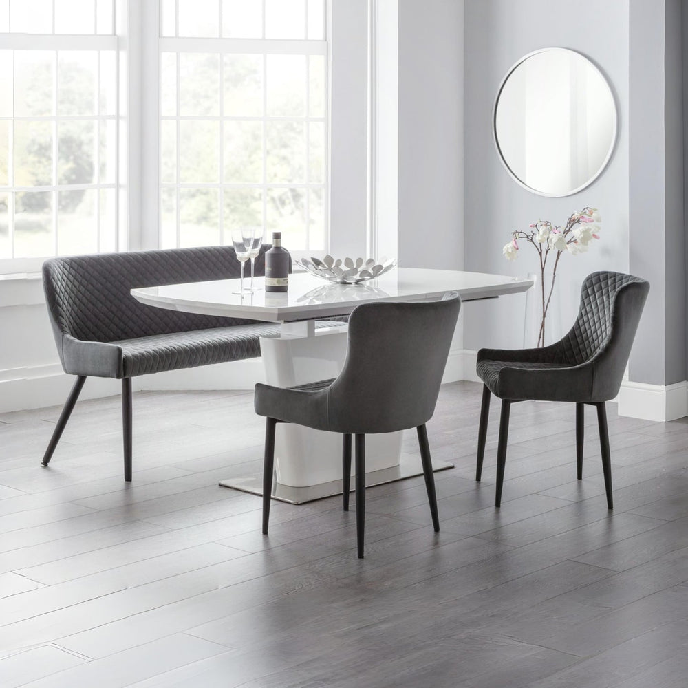 LUXE HIGH BACK BENCH - GREY - Living with Luxury