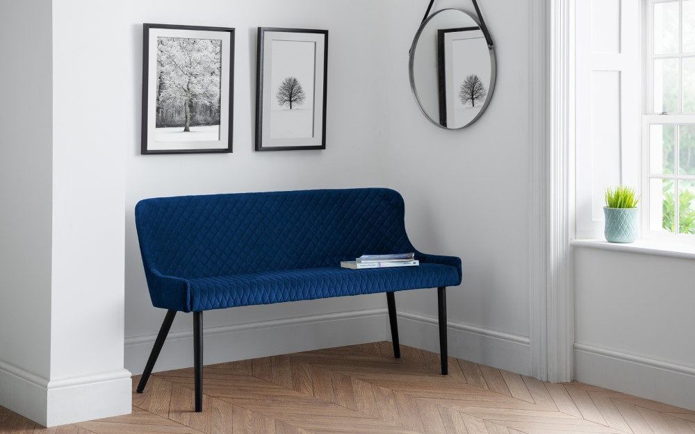Luxe High Back Bench - Blue - Living with Luxury