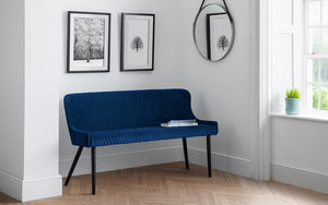LUXE HIGH BACK BENCH - BLUE - Living with Luxury