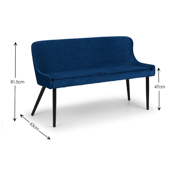 Luxe High Back Bench - Blue - Living with Luxury