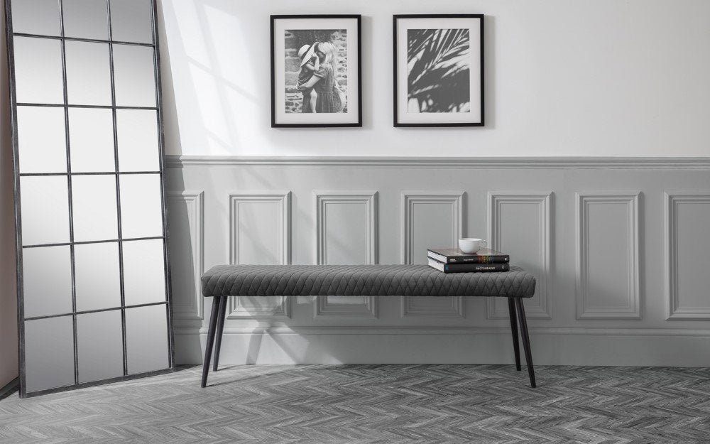 LUXE LOW BENCH - GREY - Living with Luxury