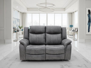 Leon Electric Recliner Sofa Grey 2 Seater Living Room Furniture