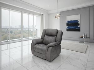Leon Electric Recliner Armchair Grey – Fabric Living Room Chair