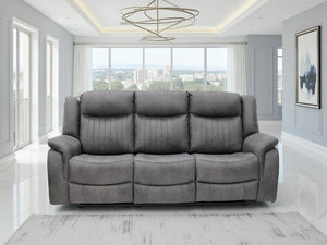 Leon Electric Recliner Sofa Grey 3 Seater – Fabric Living Room Sofa