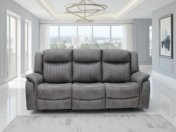 Leon Electric Recliner Sofa Grey 3 Seater – Fabric Living Room Sofa