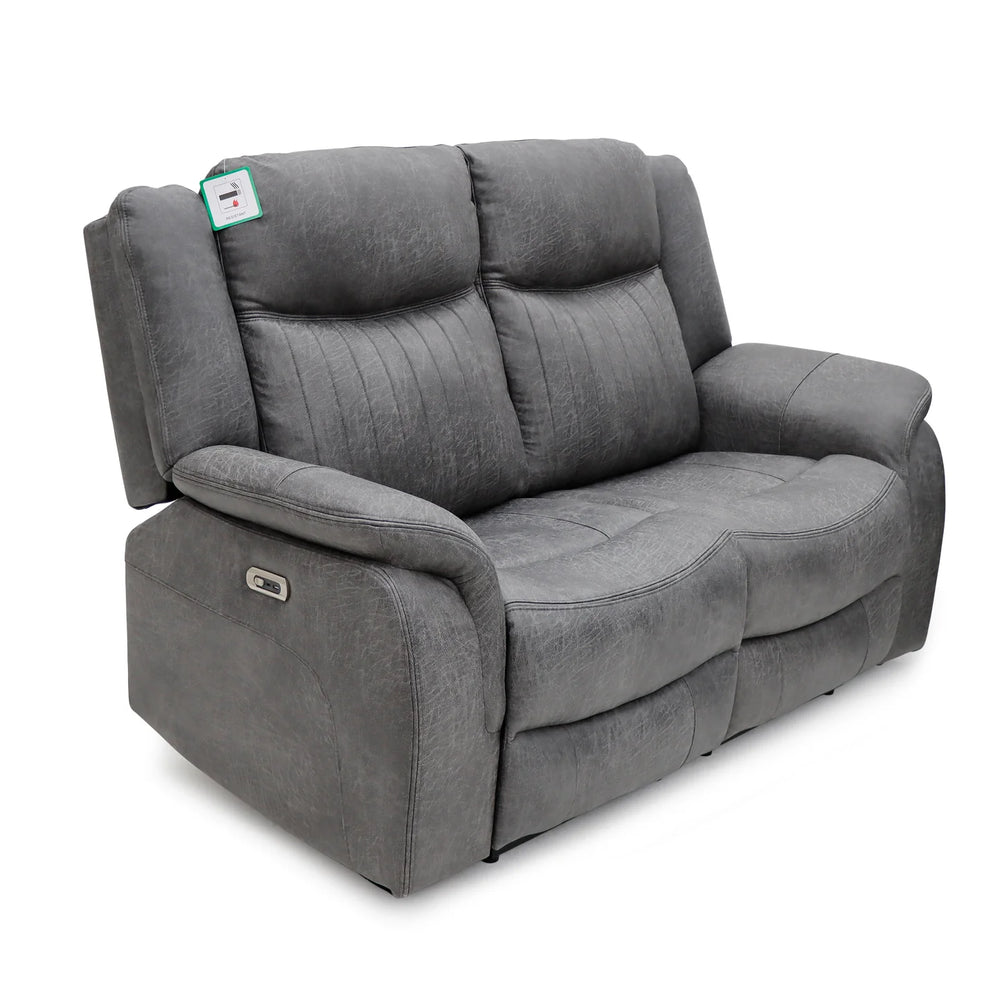 Leon Grey 2 Seater Electric Recliner Sofa – Modern Living Room Seating Furniture