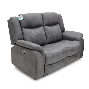Leon Electric Recliner Sofa Grey 2 Seater Living Room Furniture
