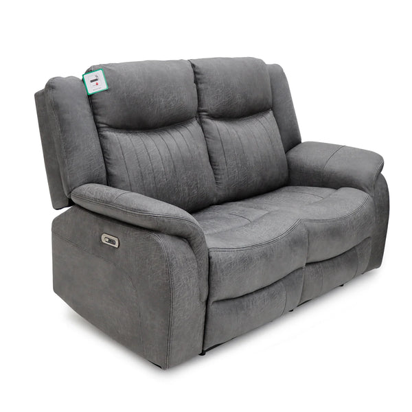 Leon Electric Recliner Sofa Grey 2 Seater Living Room Furniture
