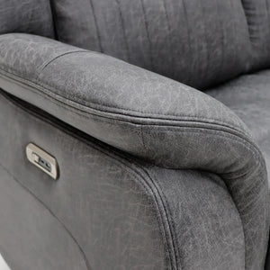 Leon Electric Recliner Sofa Grey 2 Seater Living Room Furniture