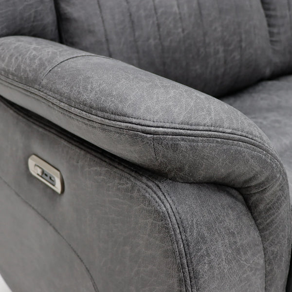 Leon Electric Recliner Sofa Grey 2 Seater Living Room Furniture