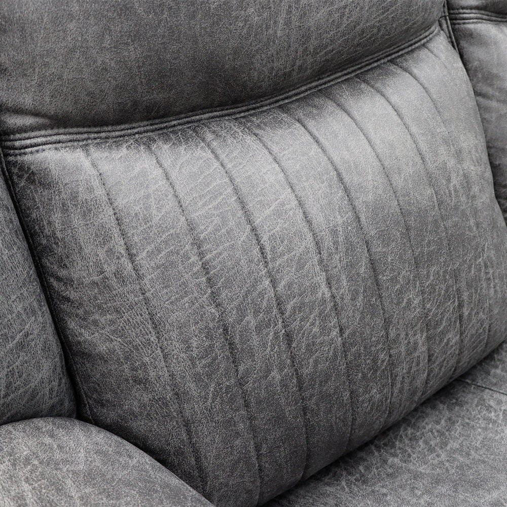 Leon Grey Electric Recliner Armchair – Comfortable Fabric Living Room Chair