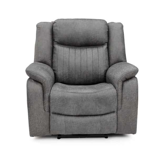 Leon Electric Recliner Armchair Grey – Fabric Living Room Chair