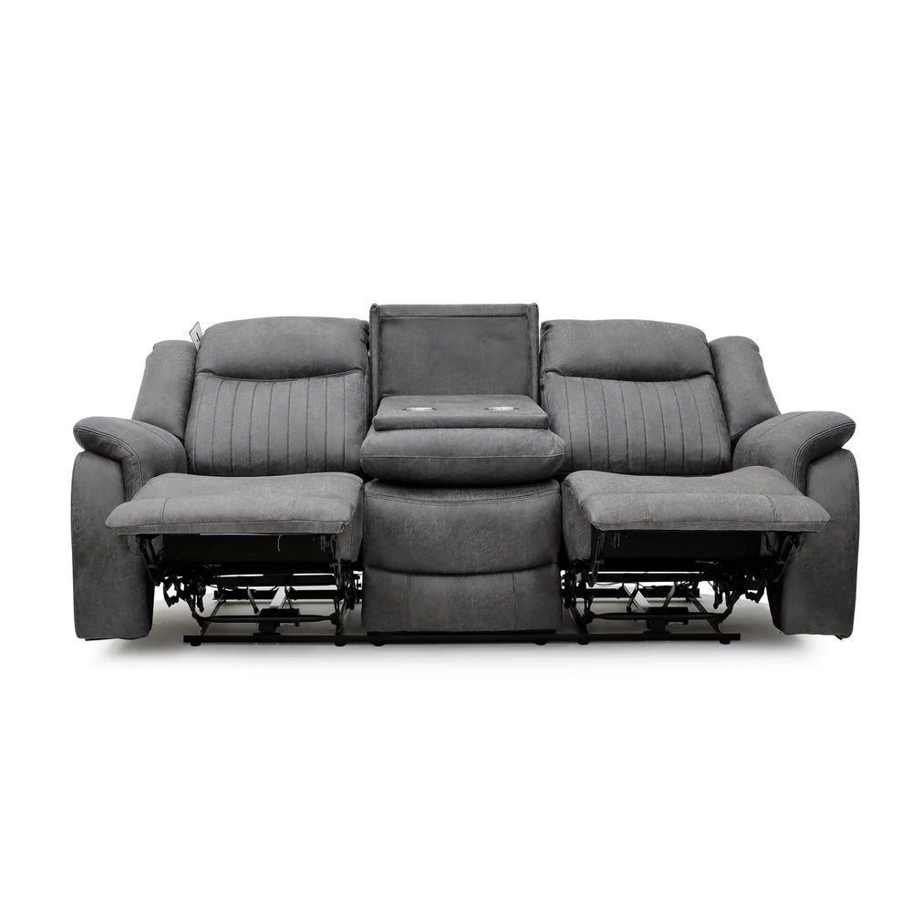 Leon Electric Recliner Sofa Grey 3 Seater – Fabric Living Room Sofa