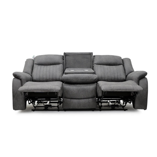 Leon Electric Recliner Sofa Grey 3 Seater – Fabric Living Room Sofa